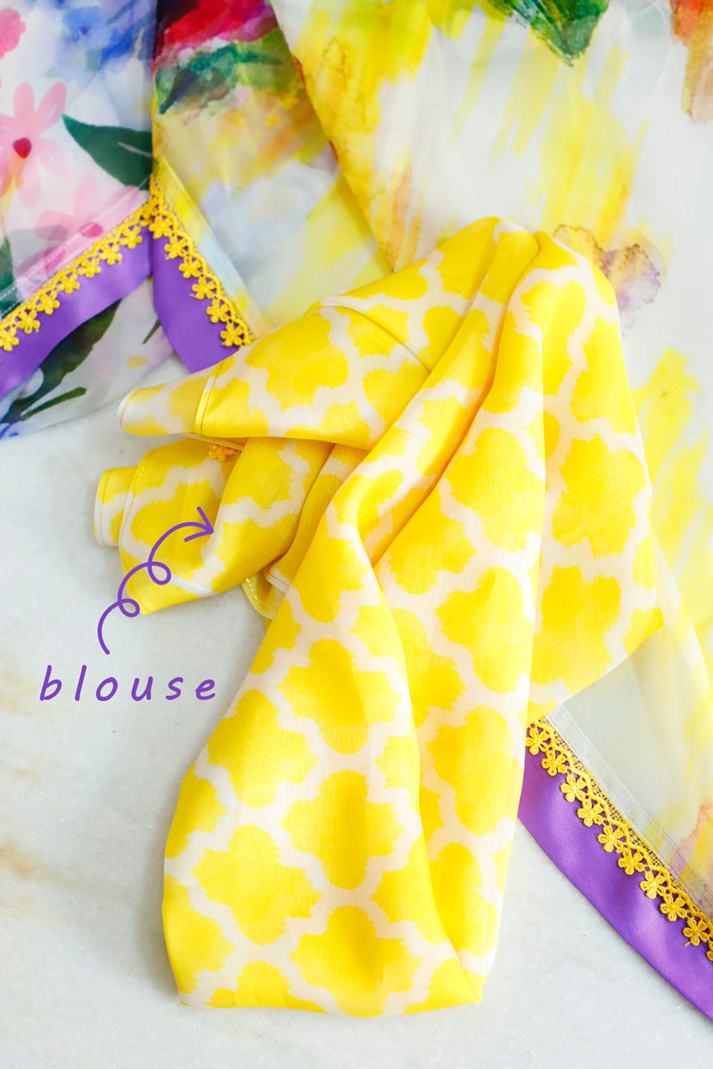 VALLEY OF FLOWERS - Organza Saree with Blouse
