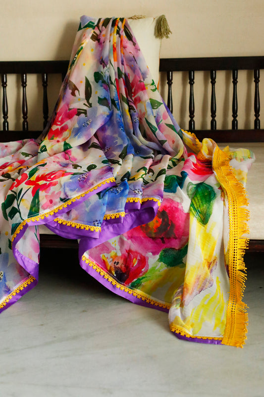 VALLEY OF FLOWERS - Organza Saree with Blouse