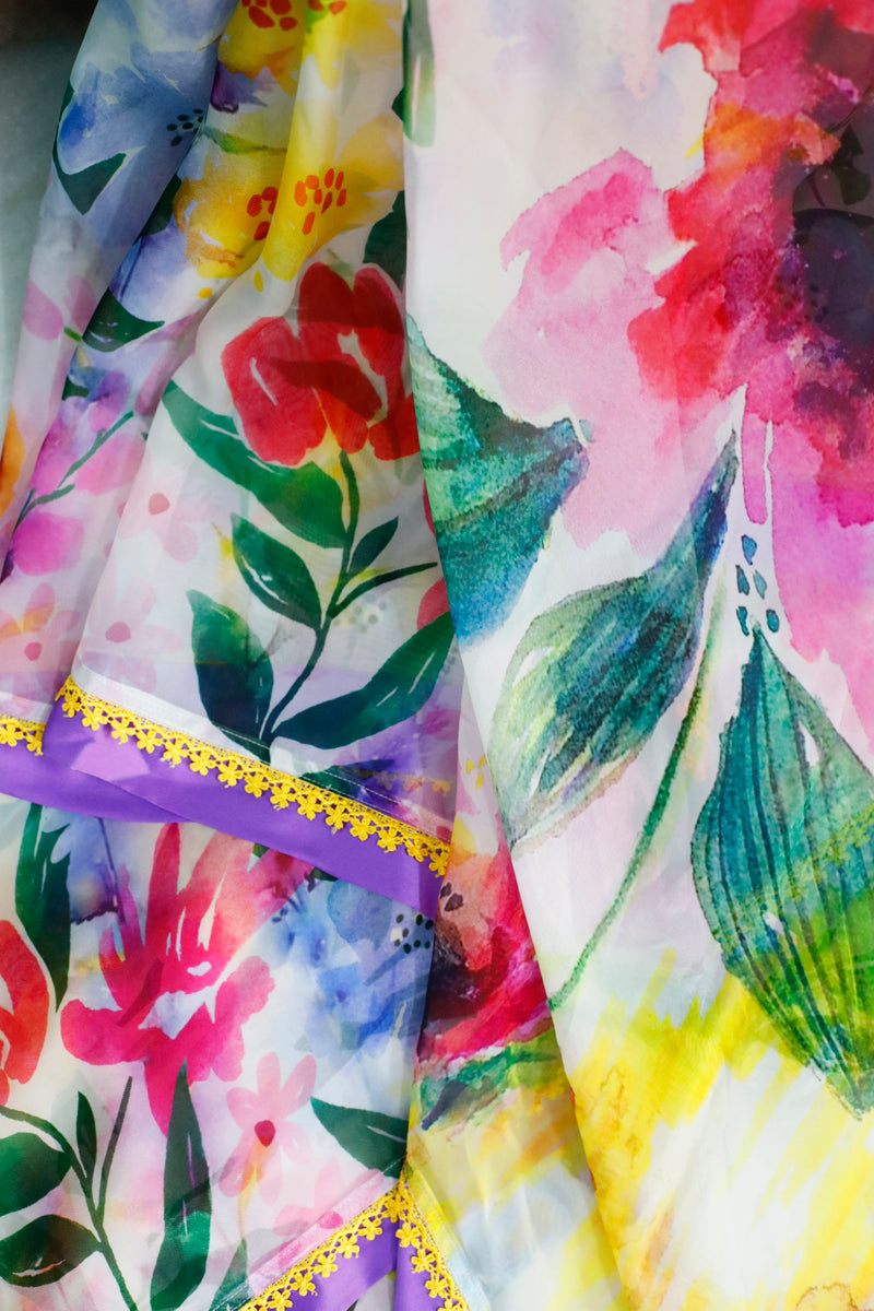 VALLEY OF FLOWERS - Organza Saree with Blouse