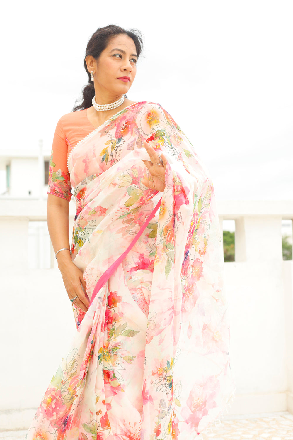 GULABI HAWA - Organza Saree with Blouse