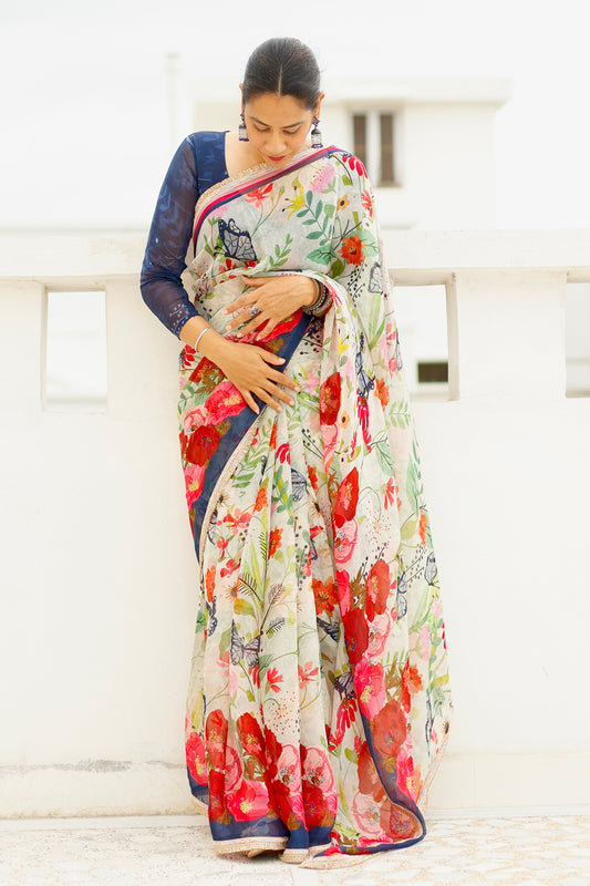 ANEK TITLIYAN - Organza Saree with Blouse