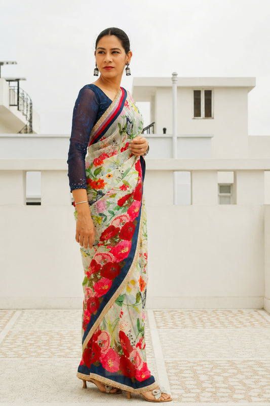 ANEK TITLIYAN - Organza Saree with Blouse