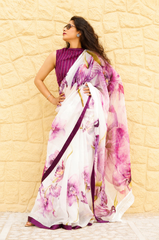 BAGH-E-JAMUNI - Organza Saree with Blouse
