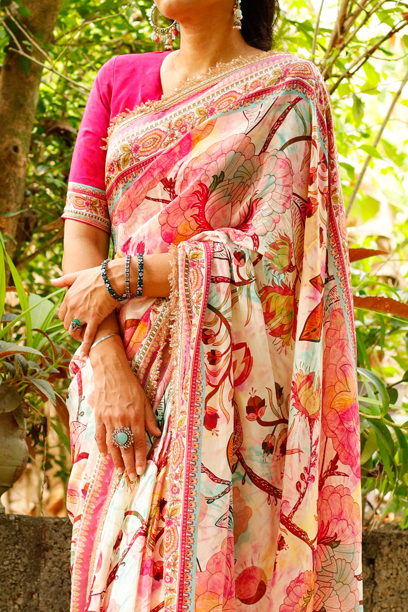 PYAARI GITA - Crepe Saree with Blouse